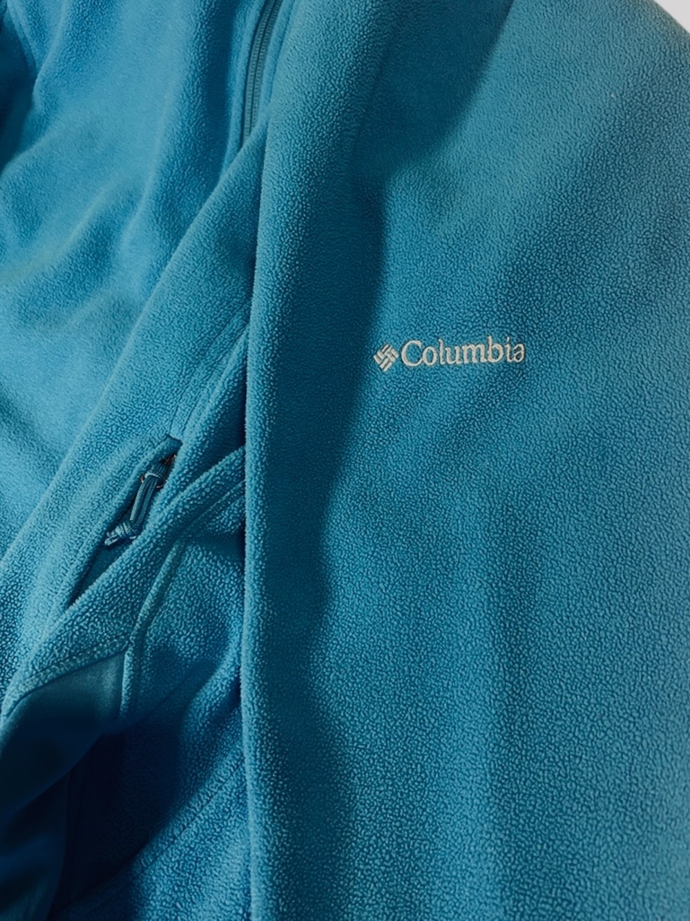 Columbia Fleece XL Teal Full Zip Hooded Jacket - Picture 5 of 6